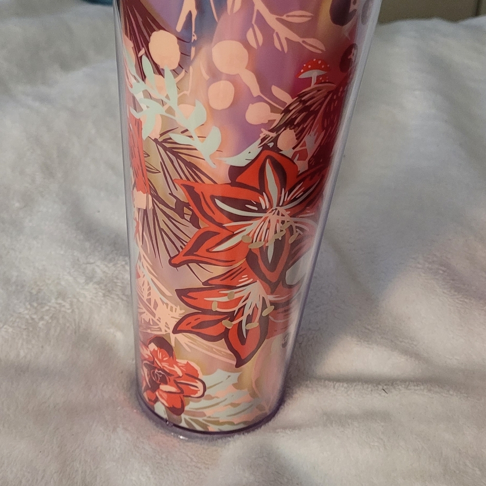 Brand New Starbucks Red Floral Tumbler - Picture 9 of 12